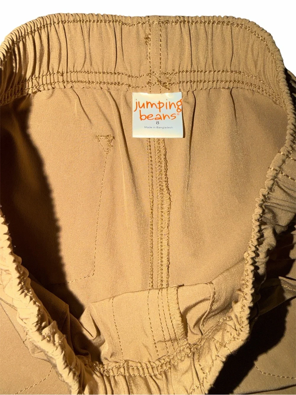 Boy’s Tan Elastic-Waist Casual Shorts